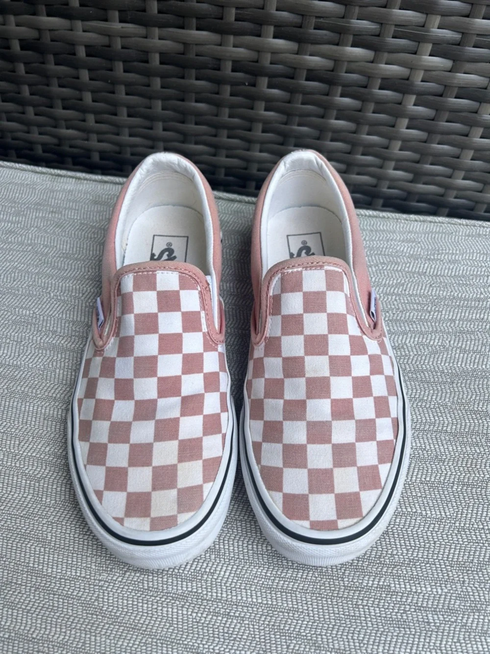 Vans Classic Slip-On mauve pink & white checkerboard unisex sneakers